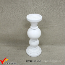 Retro White Solid Wood Pillar Candle Stand